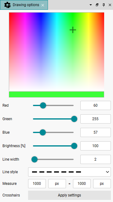 Fig. 256: Dialog for the drawing options