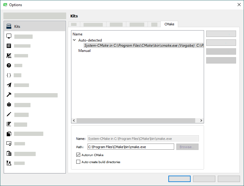 Fig. 258: CMake in Qt Creator