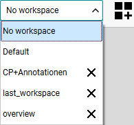 Fig. 273: Create and select workspaces Fig. 273: Create and select workspaces