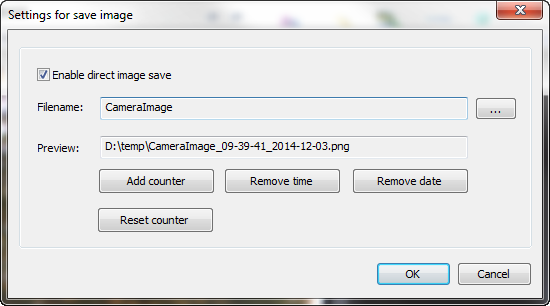 Fig. 110: Settings for automatic image names