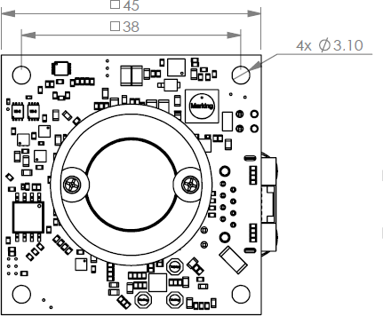 Fig. 604: GigE uEye LE with CS-mount - front view