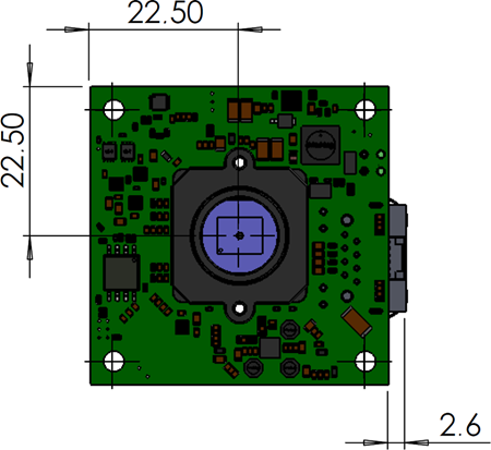 Fig. 599: GigE uEye LE with S-mount - front view