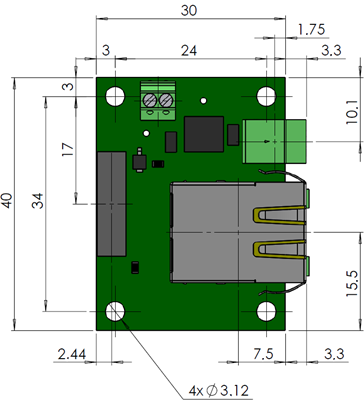 Fig. 612: GigE uEye LE daughterboard - back view