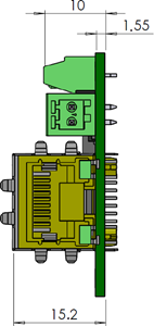 Fig. 613: GigE uEye LE daughterboard - side view