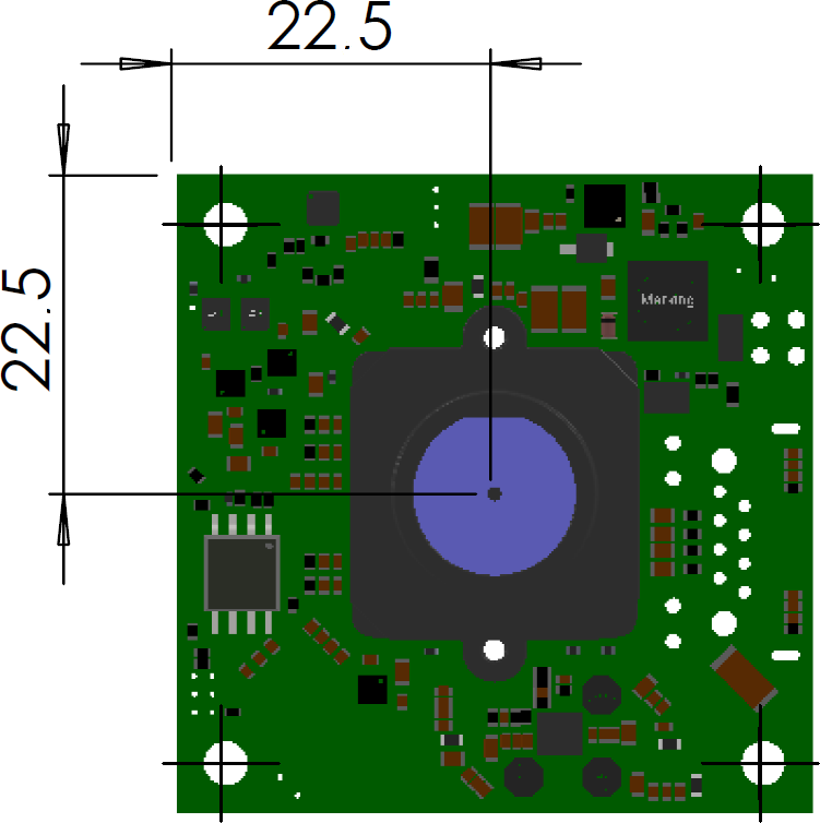 Fig. 608: GigE uEye LE motherboard with S-mount - front view