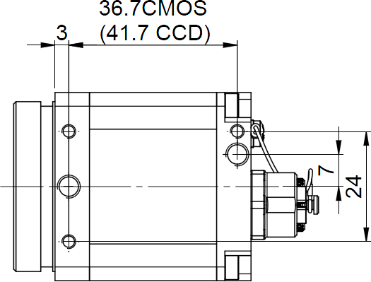 Fig. 634: GigE uEye RE PoE -  side view (left)