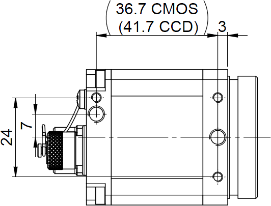 Fig. 632: GigE uEye RE PoE -  side view (right)