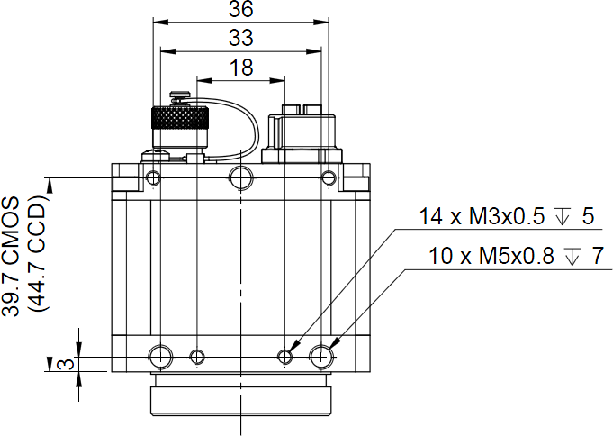 Fig. 633: GigE uEye RE PoE -  top view