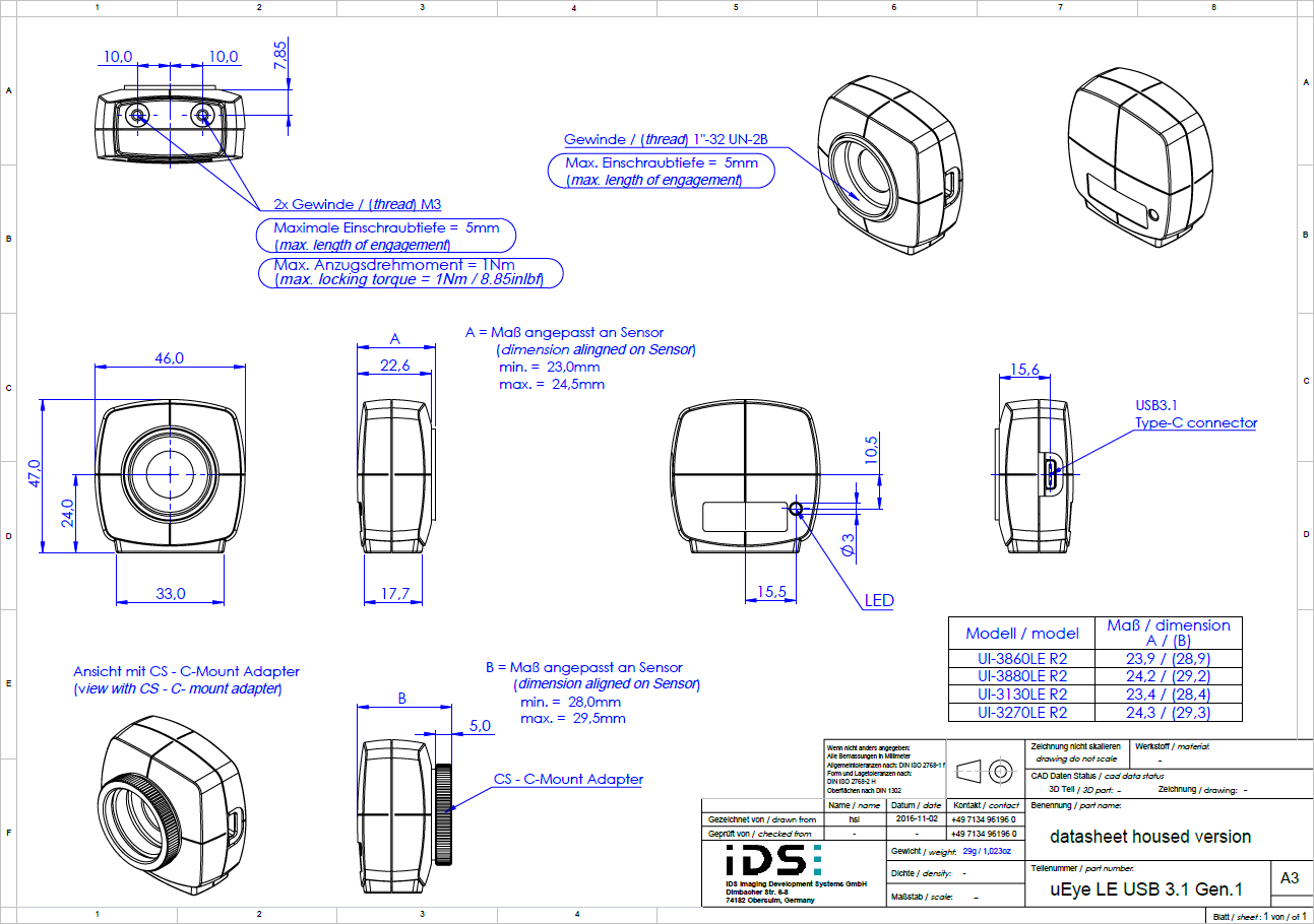 Fig. 335: uEye LE USB 3.1 Gen 1