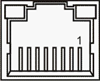 Fig. 690: GigE uEye SE  - RJ45 socket, camera rear view