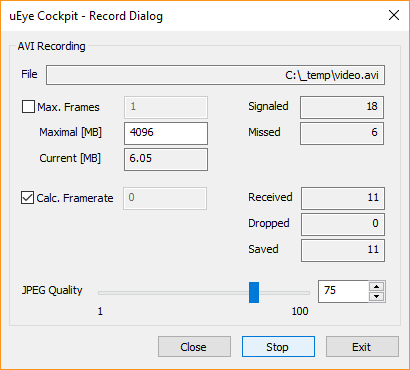 Fig. 111: File menu – Record video sequence
