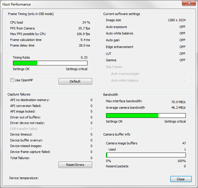 Fig. 119: View menu - Host performance
