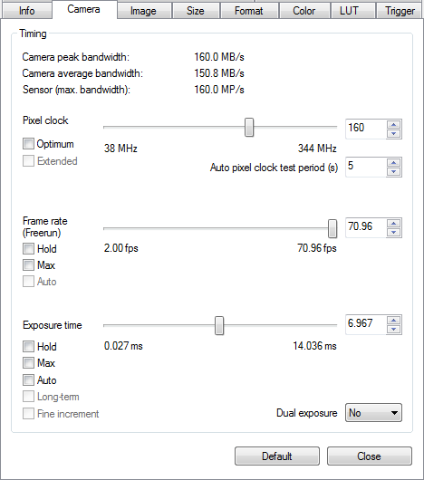 Fig. 120: uEye properties - Camera