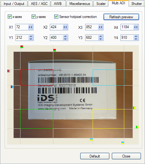 Fig. 133: uEye properties - Multi AOI (UI-124x/UI-324x/UI-524x and UI-125x/UI-325x/UI-525x)