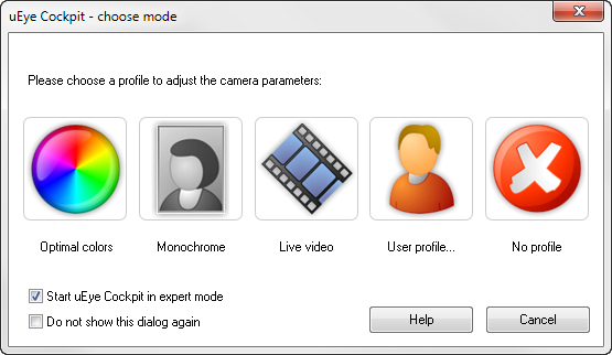Fig. 105: uEye Cockpit - start dialog