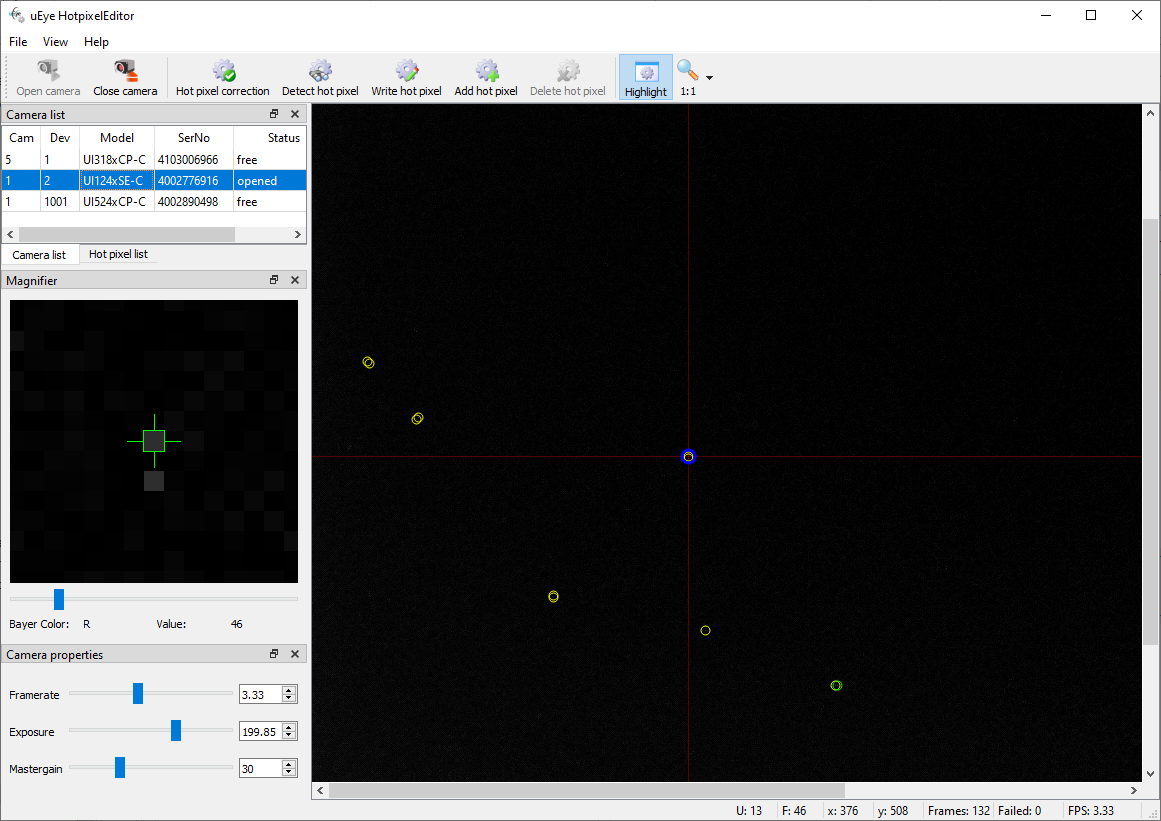 Fig. 170: uEye Hotpixel Editor