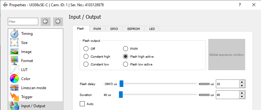 Fig. 166: uEye Demo - Input/output