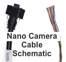 Daigram for showing pin numbers and descrptions for the Nano camera cable