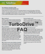 TurboDrive Technology FAQ - click to read