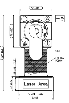 Prophesee Metavision GenX320 CN1 compact optical module drawing