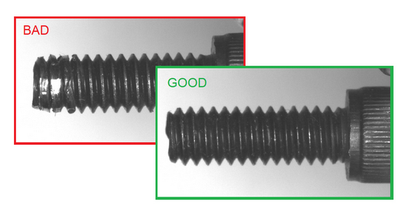 An example of bad screw thread detection