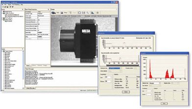 Sapera LT GUI application shows some sample windows